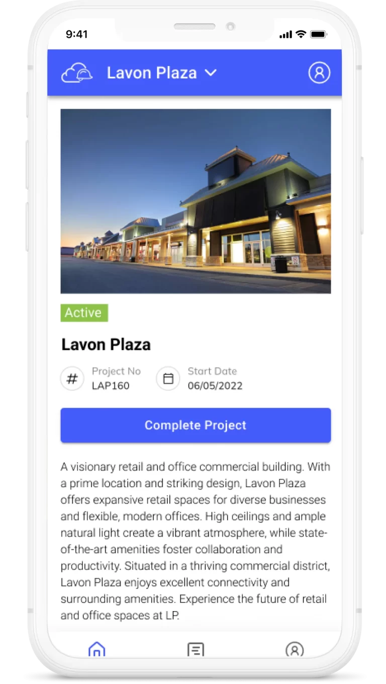 SuperConstruct mobile app screen