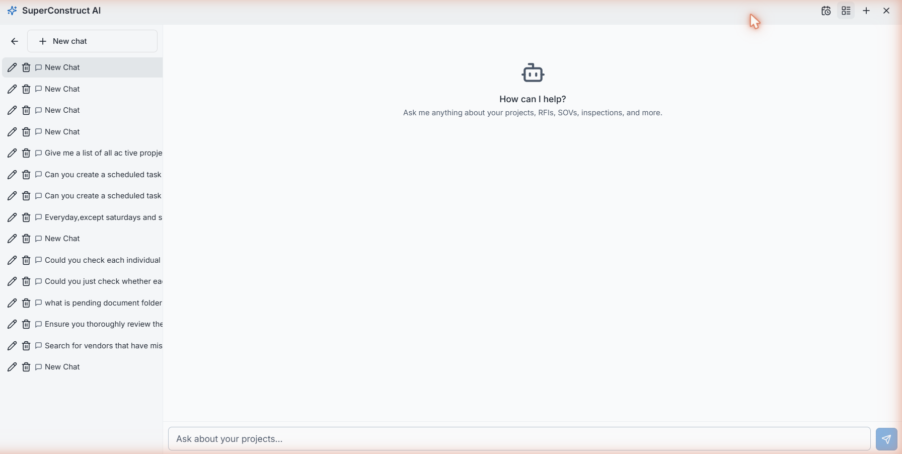 The AI Assistant chat panel open on the dashboard