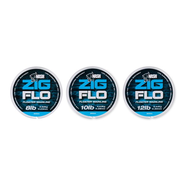 NASH NXT Zig FLO Mono Floating Carp Fishing Line 12lb/5.44Kg/300m