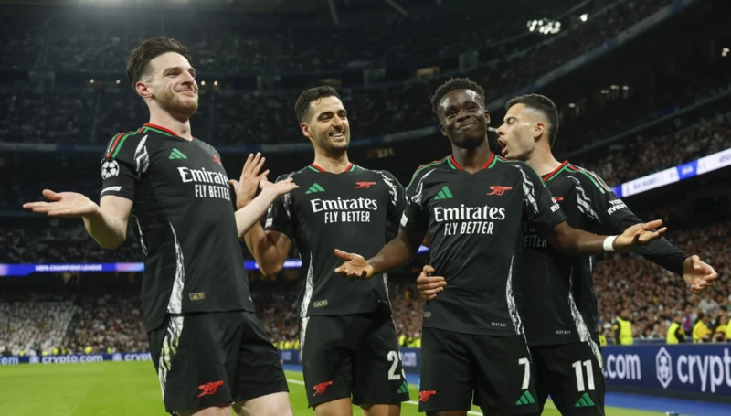 Champions League: Arsenal complete double against Real Madrid, to face PSG