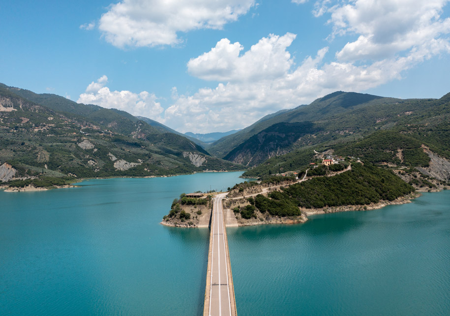 Aerial view of Kremasta Lake