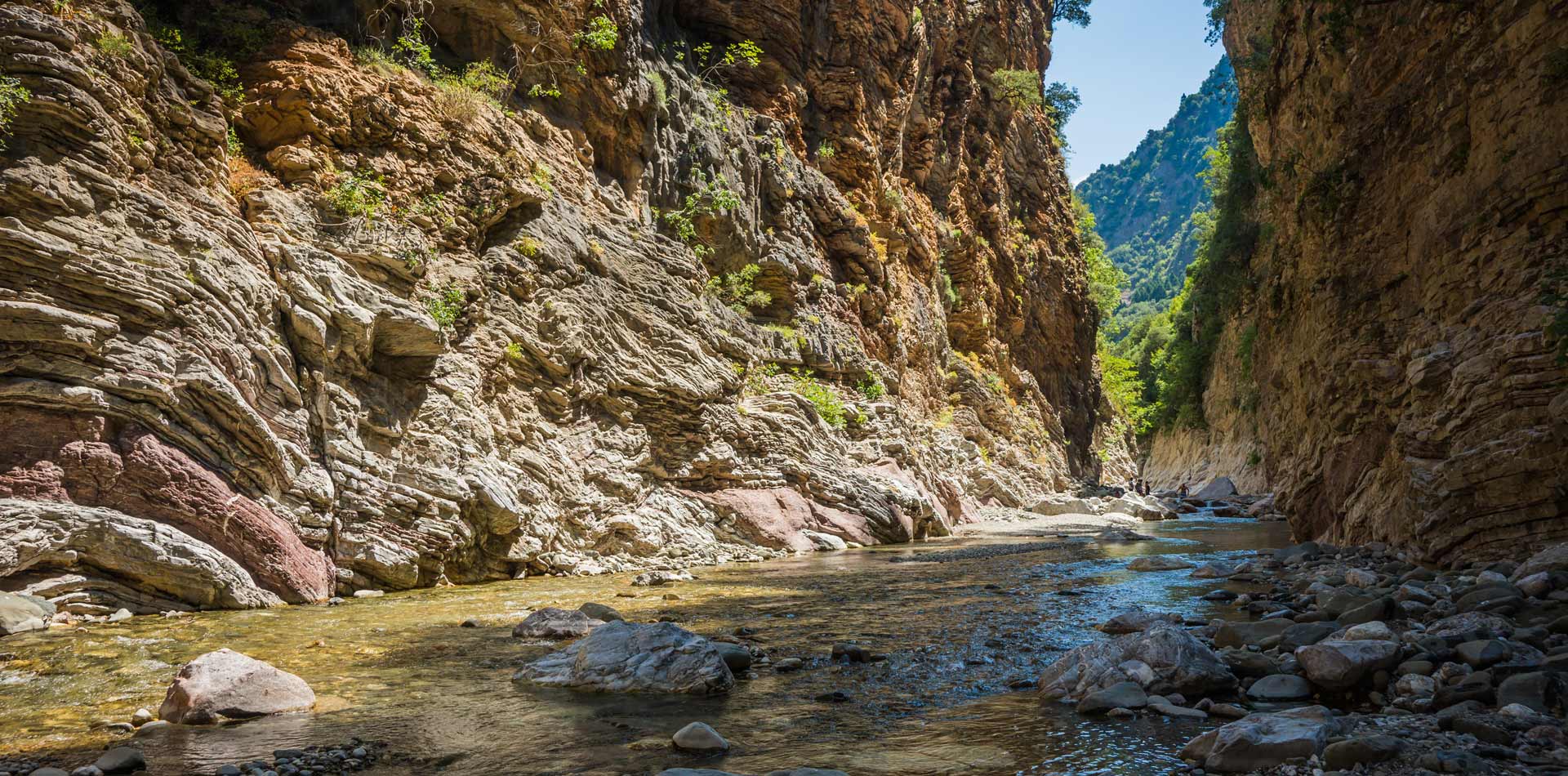 River running through a narrow canyon.