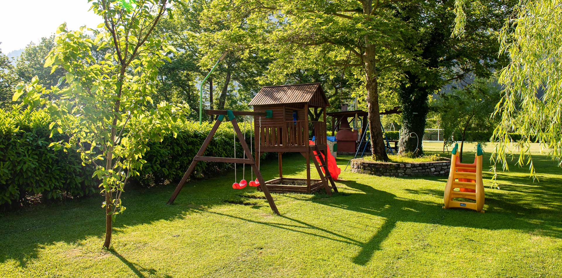 Backyard with a playground