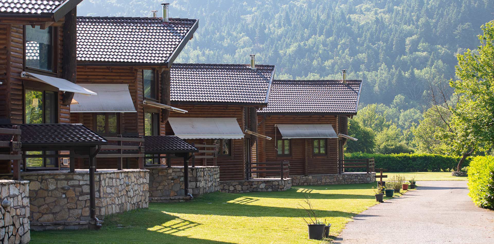 The Natura Chalets, one behind the other