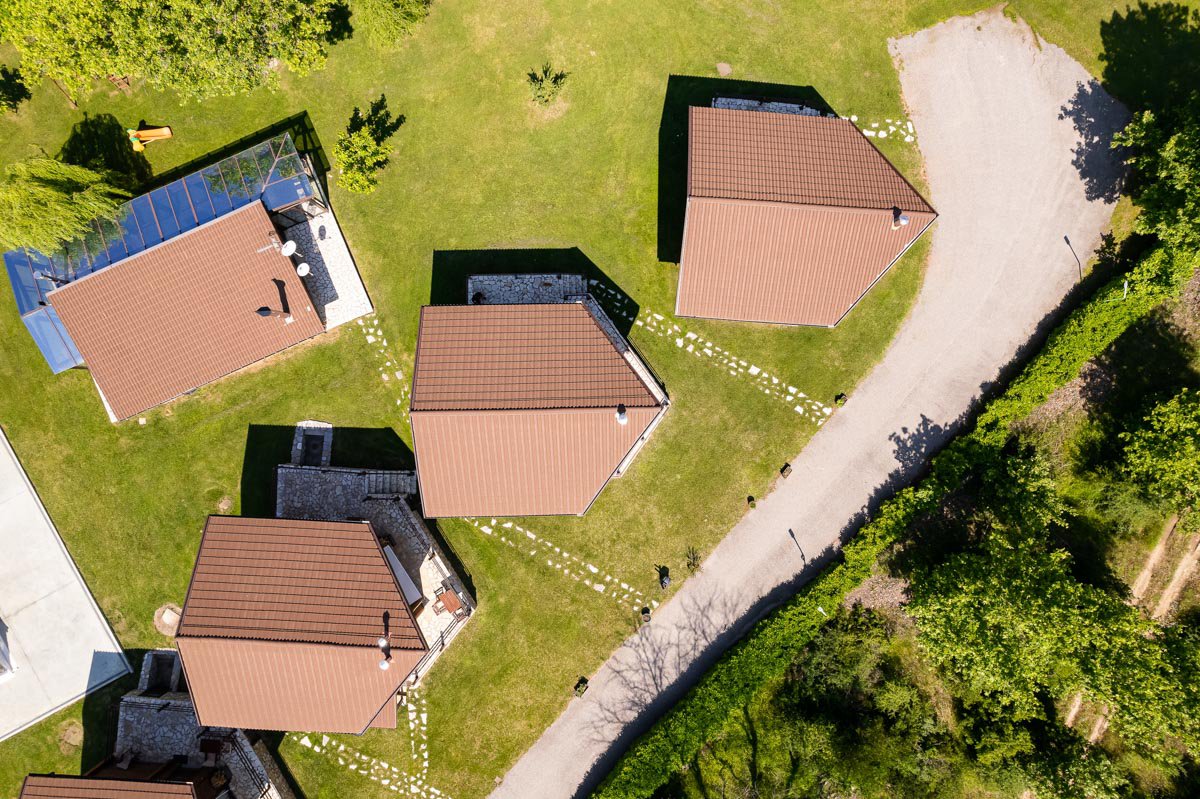 Top-down view of the chalets