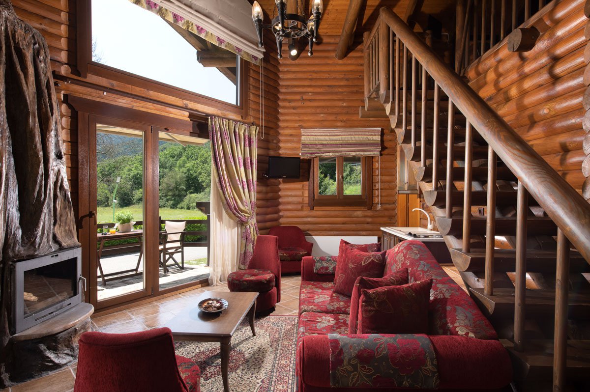 Σαλόνι στο Natura Chalet Lux