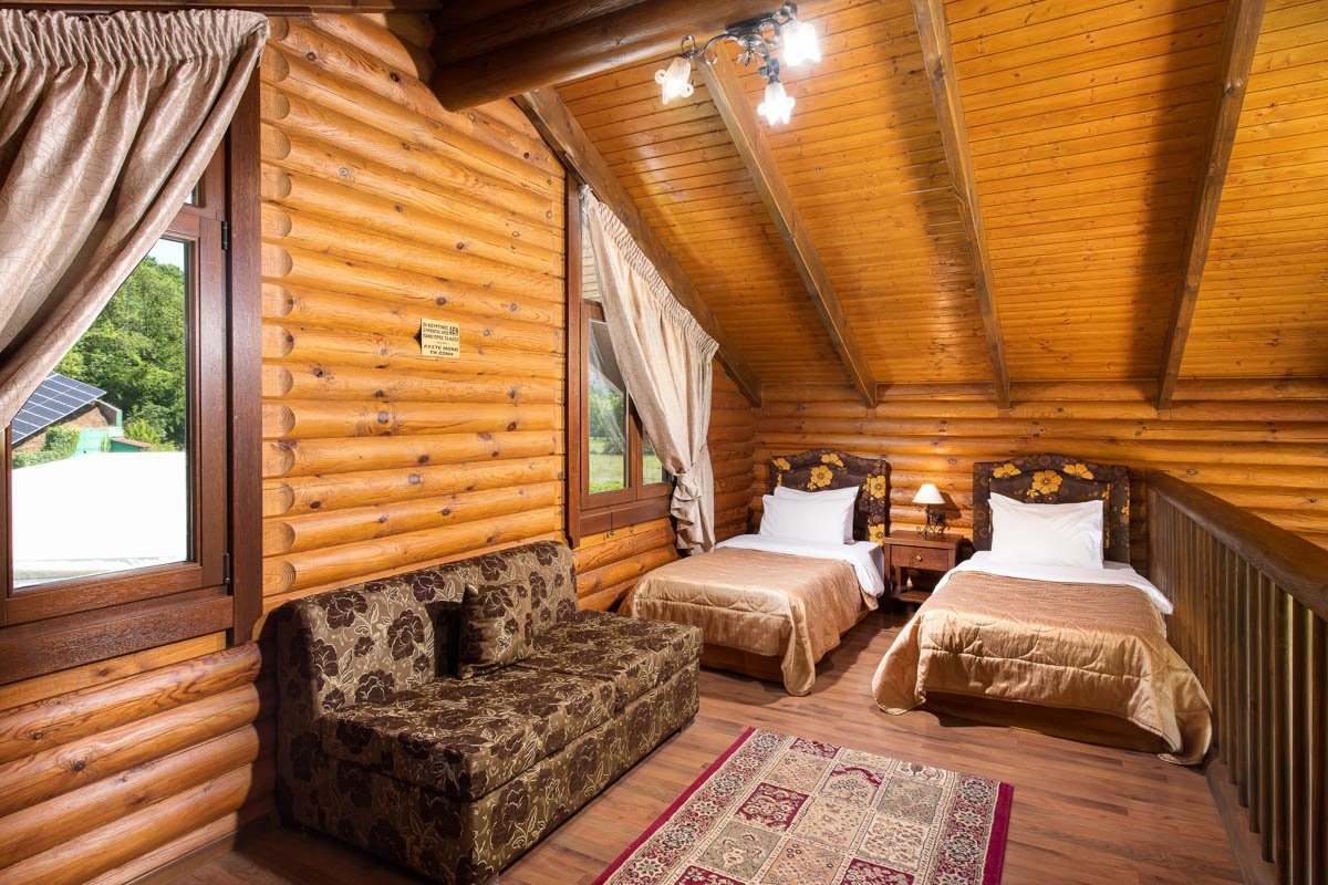 Beds at Natura Chalet's second floor