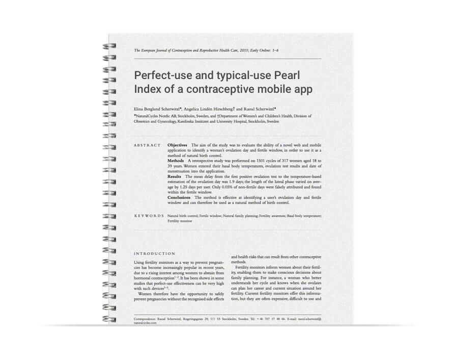 Perfect-use and typical-use Pearl Index of a contraceptive mobile app paper cover Perfect-use and typical-use Pearl Index of a contraceptive mobile app paper cover