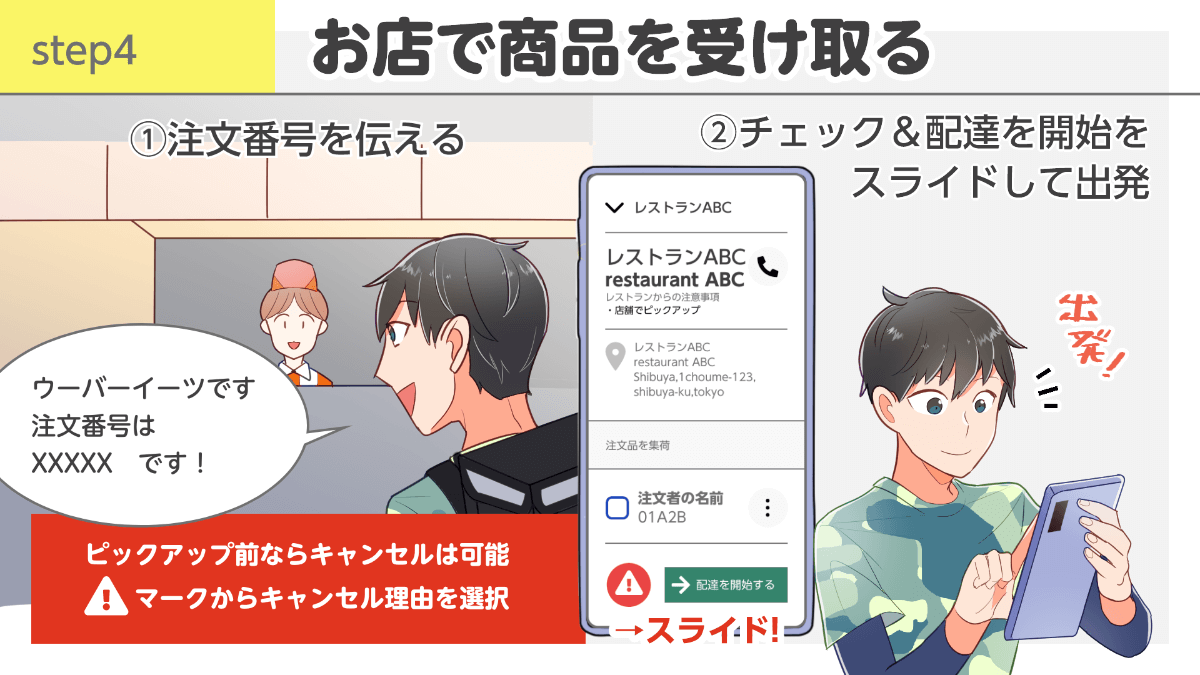 Uber Eats 配達のやり方を全て解説！（受け渡しまでの流れ）  noshift 