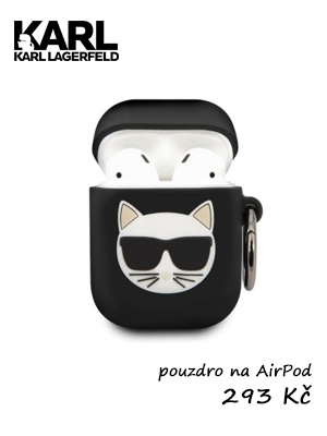 Karl Lagerfeld Choupette Pouzdro pro Airpod 1/2 Black KLACA2SILCHBK