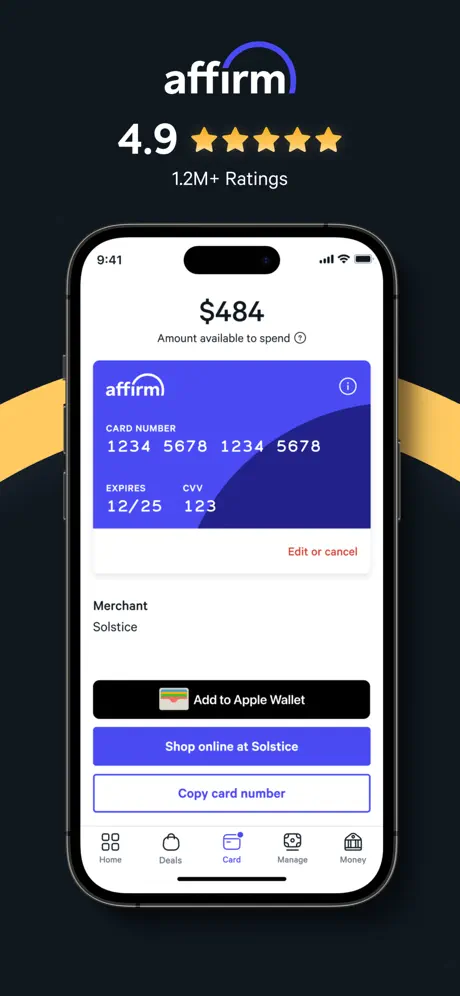 Affirm app screenshoot 1