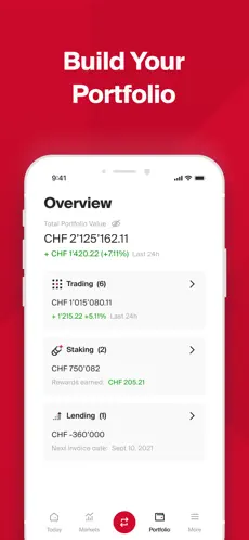 Bitcoin Suisse app screenshoot 1