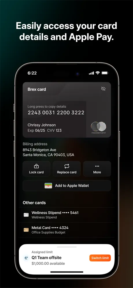 Brex app screenshoot 2