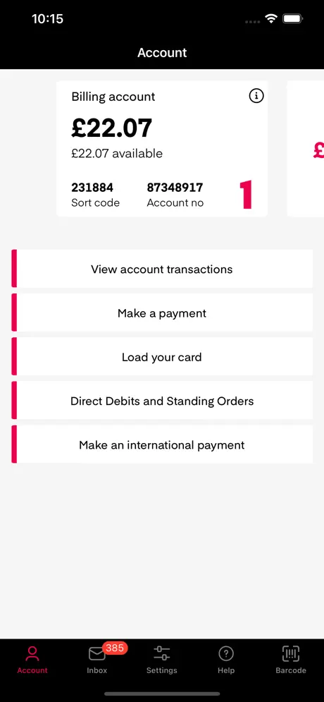 Card One Money app screenshoot 1