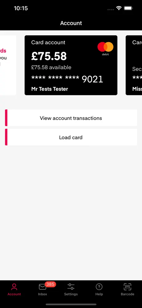 Card One Money app screenshoot 2