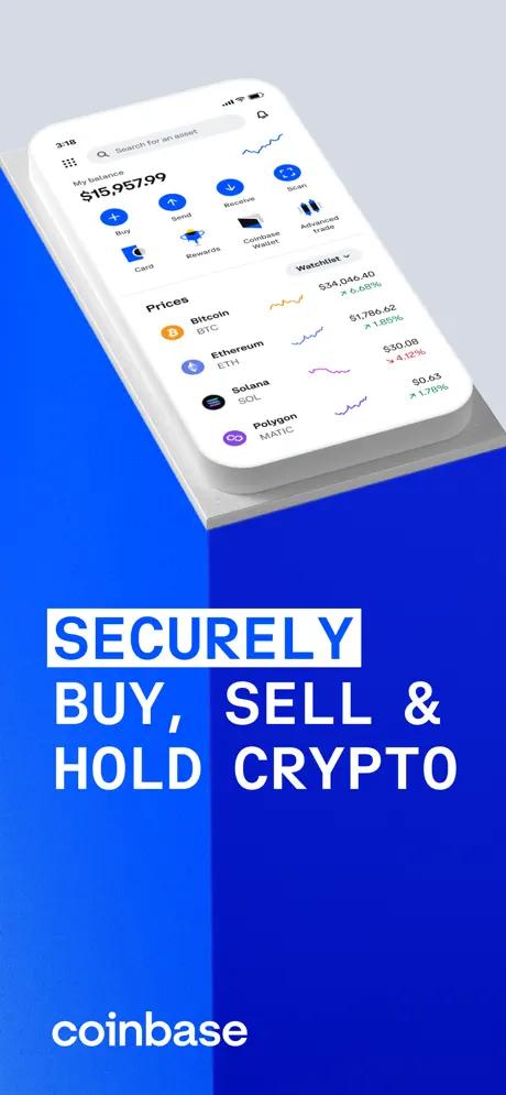 Coinbase app screenshoot 1