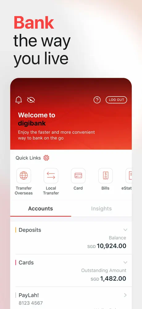 DBS Digibank app screenshoot 1