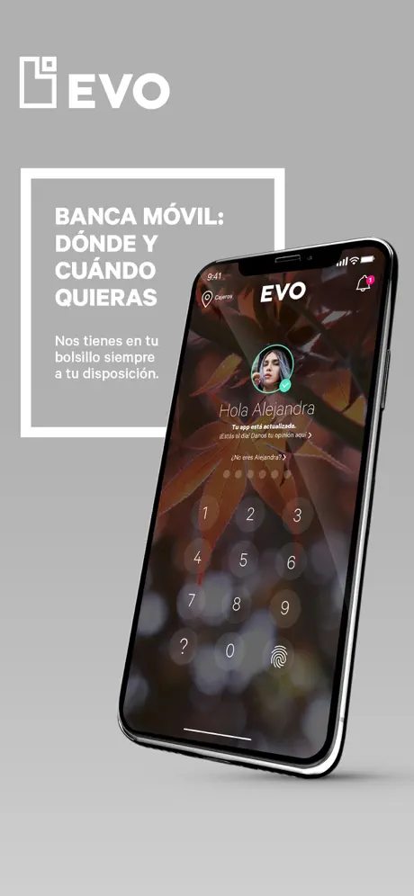 EVO Banco app screenshoot 1