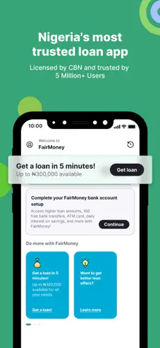 Fair Money app screenshoot 1