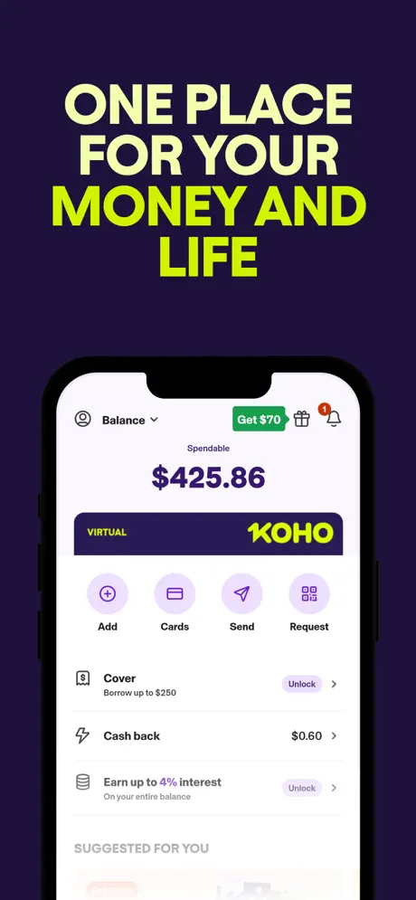 Koho app screenshoot 1