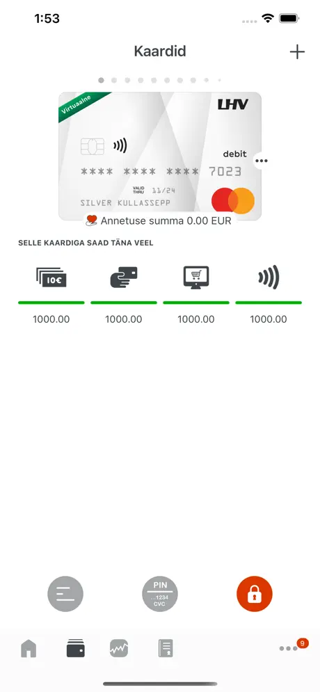 LHV app screenshoot 2
