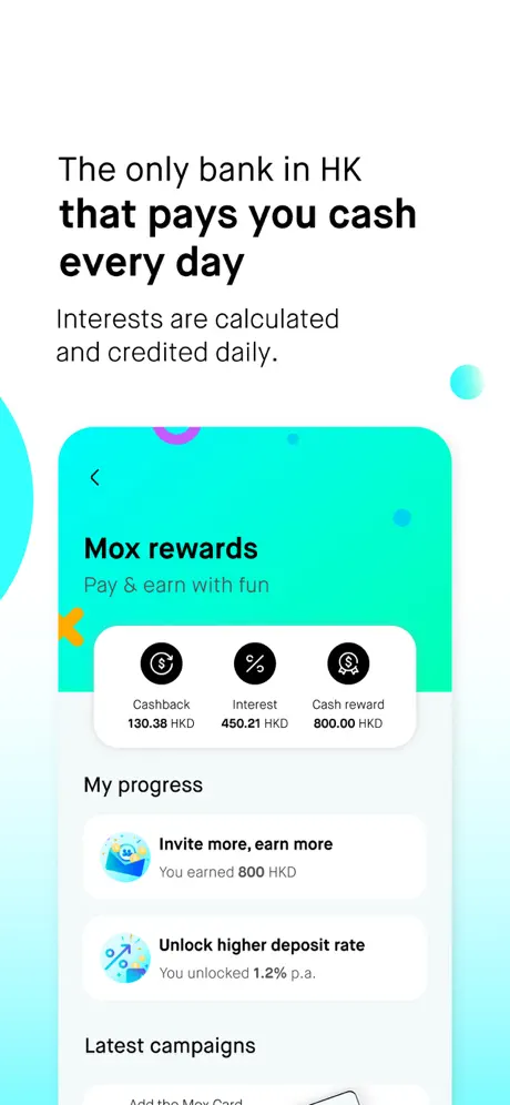 Mox Bank app screenshoot 2