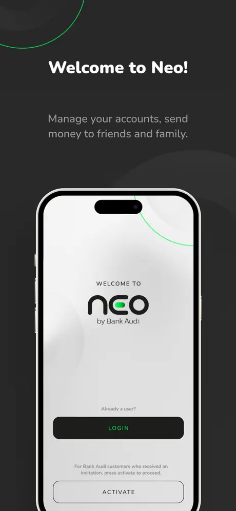 Neo By Bank Audi app screenshoot 1