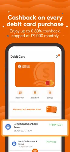 SeaBank app screenshoot 1