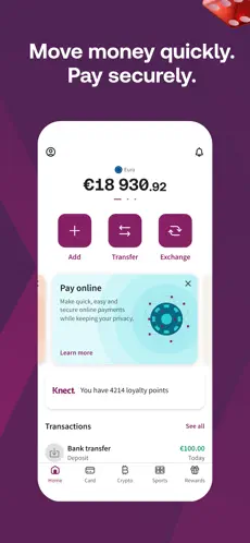 Skrill app screenshoot 1