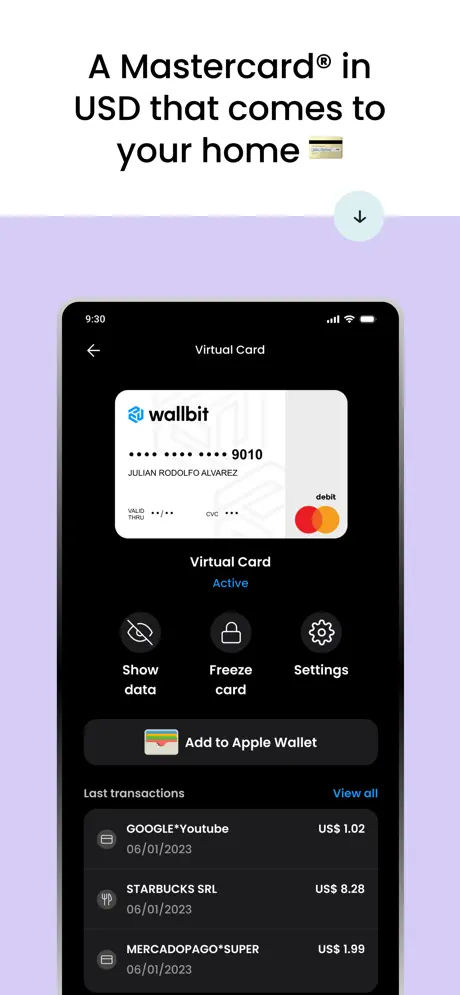 Wallbit app screenshoot 2