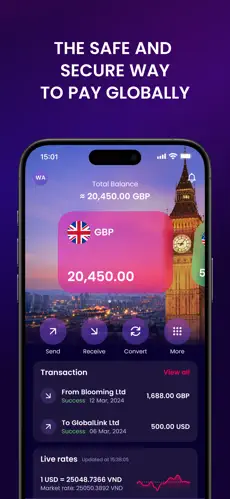 WorldFirst app screenshoot 2