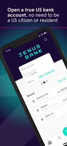 Zenus Bank app screenshoot 1