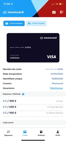Mooncard app screenshoot 2