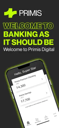 Primis Bank app screenshoot 1