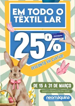 25% DESCONTO CARTÃO TODO O TEXTILAR