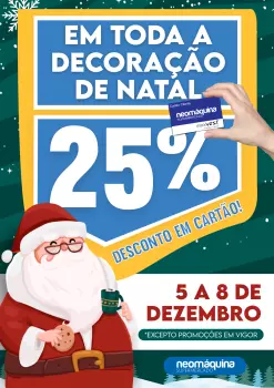 25% Desconto em Cartão Decorações de Natal
