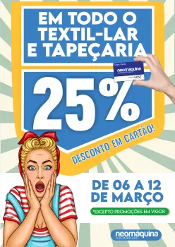 DESCONTO EM CARTÃO TEXTIL LAR E TAPEÇARIA! Até 12 de Março!