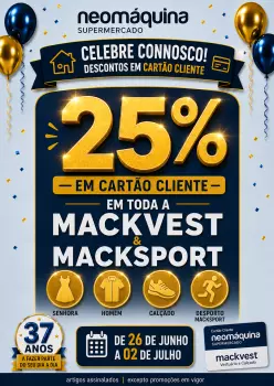 25%DESC. Cartão mackVest Até 2Jul