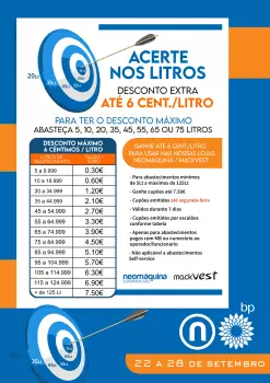 ACERTE NOS LITROS! de 22 a 28 de Setembro ganhe até 6 cênt./litro
