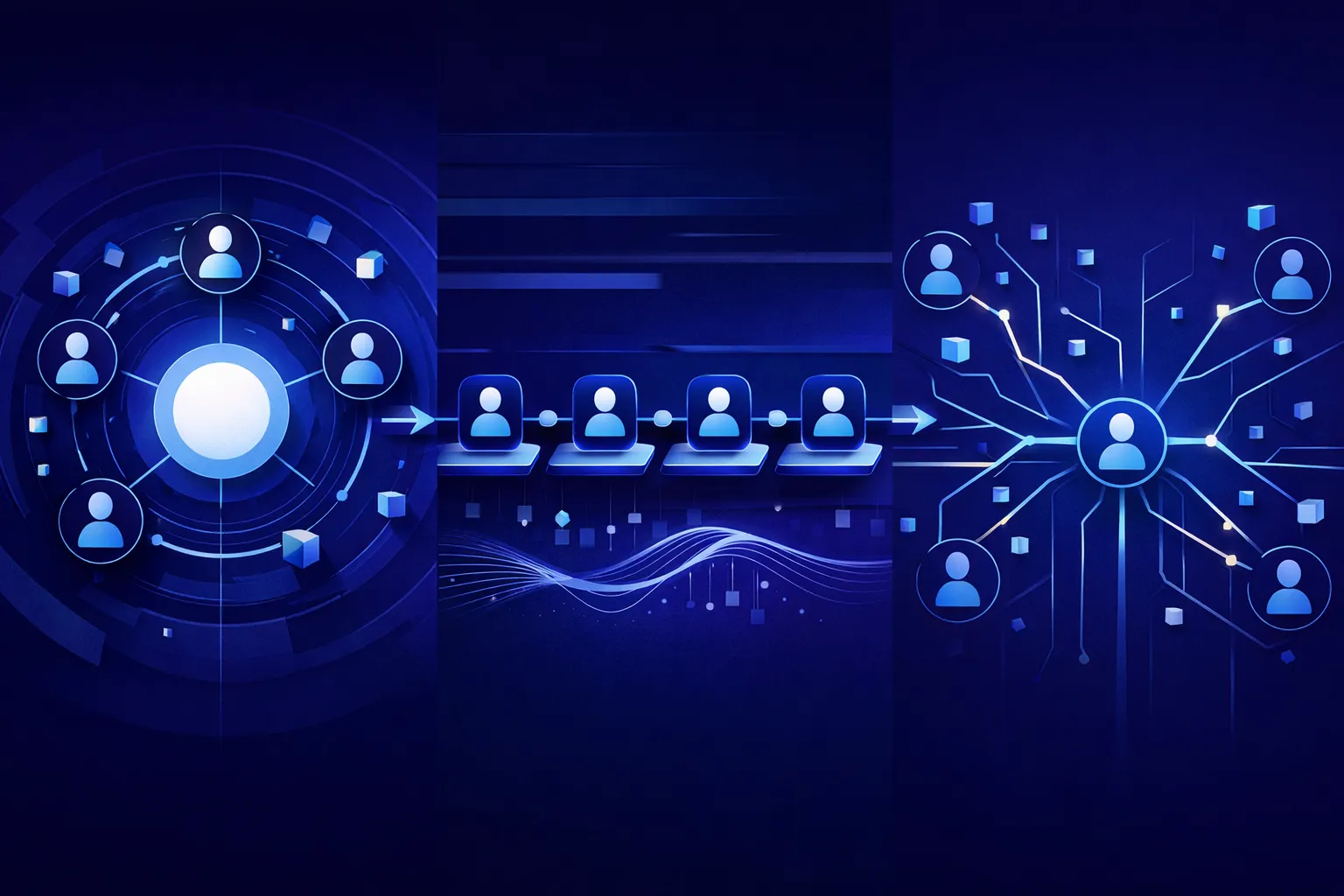 Multi-agent AI coordination patterns diagram showing orchestrator-worker, sequential pipeline, and router architectures for enterprise production