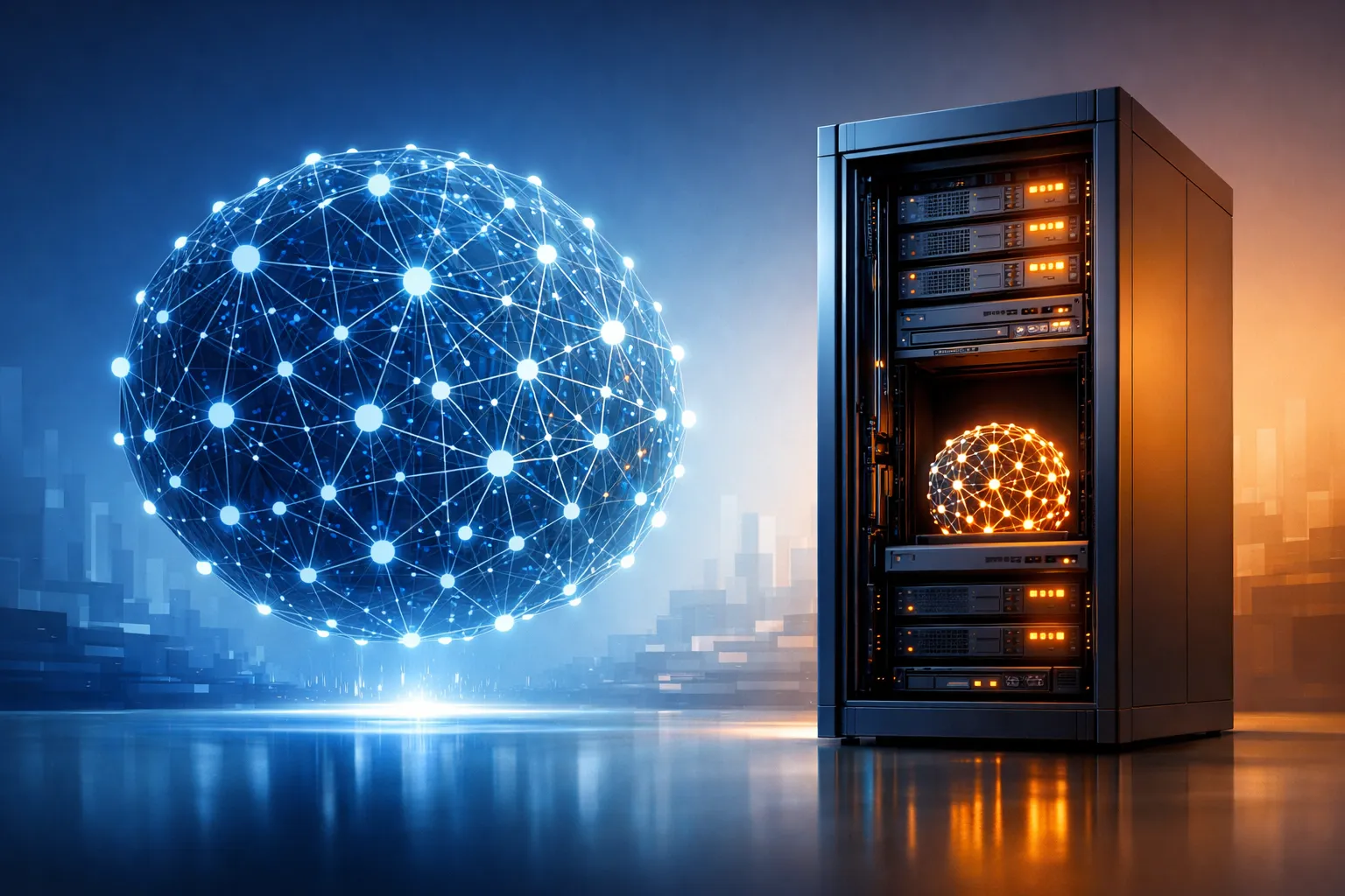 Enterprise small language model deployment architecture showing cost and performance comparison with large language models