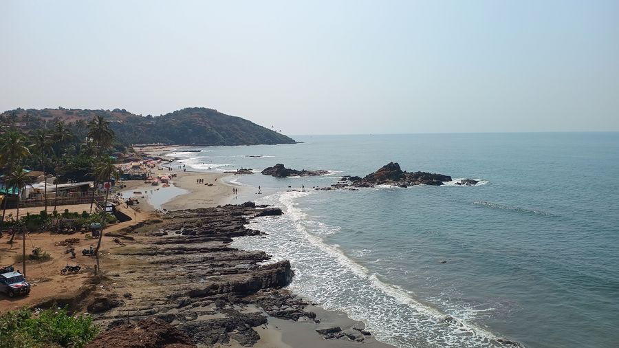 Anjuna Beach coastline in Goa