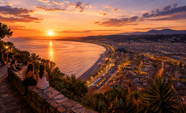 Experience Nice at Sunset From Castle Hill