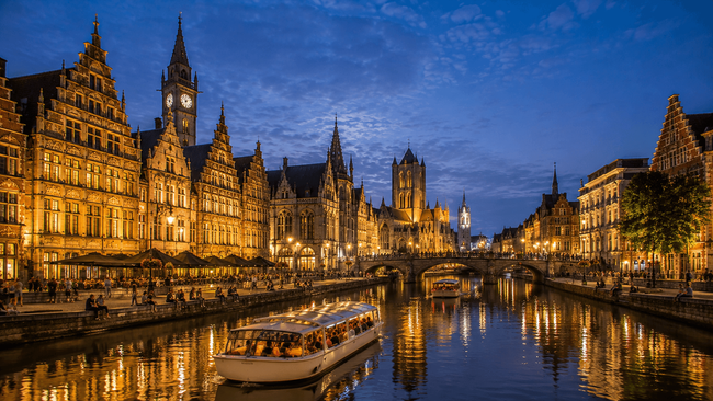 Enjoy an Evening Canal Cruise or Illuminated City Walk in Ghent