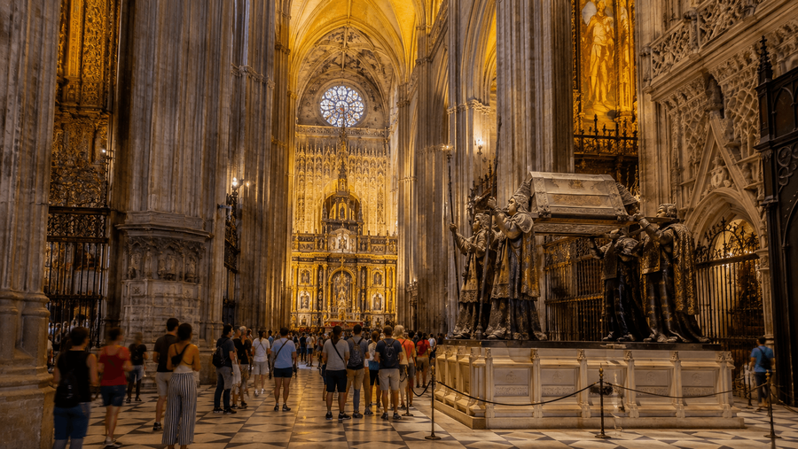 Cathedral Interior and Christopher Columbus Monument