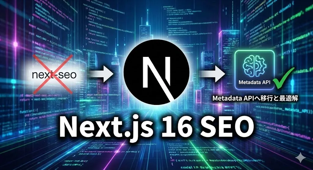 Next.js 16のSEO、まだnext-seo使ってる？Metadata APIへの移行と最適解