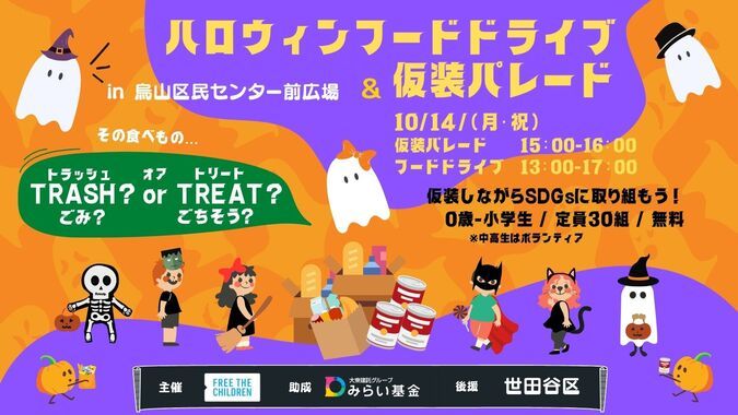 ハロウィン仮装パレードXフードドライブ10/14（祝）＠千歳烏山