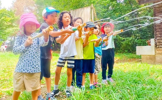 はじめてのお泊まり～竹水鉄砲でびしょ濡れ大作戦～【新宿集合/1泊】