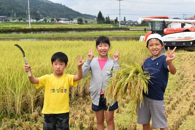 古民家カフェの隣で楽しむ稲刈り体験（加須市）