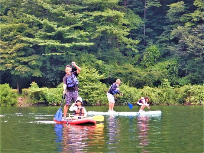 ファミリー 初めて SUP サップ　碓氷 軽井沢　アウトドア 体験